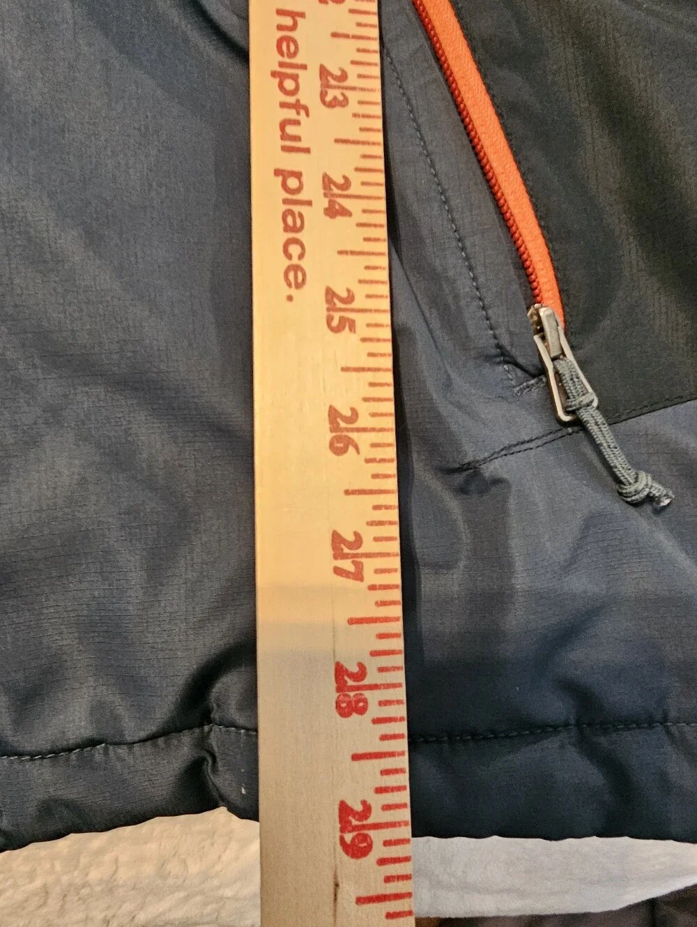 Columbia Mens Full Zip Insulated Coat Blue Orange Size L No Hood Warm Euc